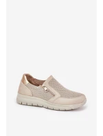 Dámské polobotky na platformě se zipem zlaté Leanae Dámské polobotky na platformě se zipem zlaté Leanae