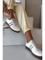 Zazoo N1068 Kožené Nízké Dámské Tenisky Béžové