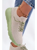 Materiálové Dámské Sportovní Boty Béžové Helinae