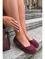 Dámské baleríny barefoot z přírodního semiše bordové Mirelia Dámské baleríny barefoot z přírodního semiše bordové Mirelia