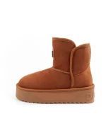 D.Franklin dámské sněhule zimní módní kožešinové zateplené boty hnědé dámské