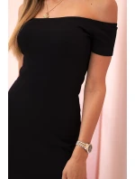 Dámská bavlněná hippi sukni s krátkým rukávem černá