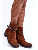 Ocieplané Botky Na Podpatku Camel Effie