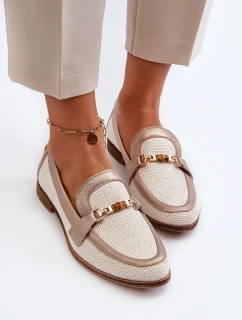 Kožené mokasíny s ozdobou Zlaté Maciejka 06442-25 Zlaté