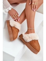 Dámské Sněhové Pantofle Na Silné Podešvi S Kožíškem Camel Doriola