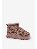 Dámské Sněhule S Leopardím Vzorem Na Platformě Zateplené Kožíškem Hnědé Xamella
