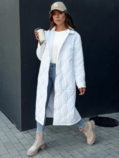 Dámský prošívaný dlouhý kabát TRENDIFY bílý FashionStreet TY4380