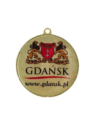 Zlatá ocelová medaile za první místo s barevným potiskem LuxorJet