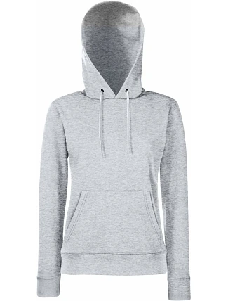 Fruit of the Loom Classic Lady-Fit Hooded Sweat Dámská mikina s kapucí 16.2038 heather grey Fruit of the Loom Classic Lady-Fit Hooded Sweat Dámská mikina s kapucí 16.2038 heather grey