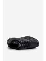 Lehké pánské tenisky na platformě z ekokože černé Uziran