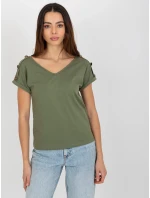 Dámská halenka TW BZ BL 1006.56 khaki - FPrice Dámská halenka TW BZ BL 1006.56 khaki - FPrice