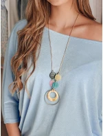 Dámská máslová halenka oversize s přívěskem LUZVIA modrá FashionStreet RY2772