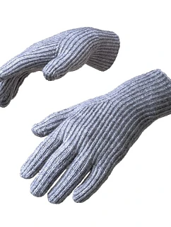 Pletené rukavice na telefon s výřezem na prsty - šedé