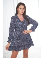 Šaty s ozdobnými volánky černé