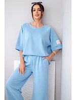 Dámský máslový komplet z viskózy mikina a široké kalhoty světle fialový Dámský máslový komplet z viskózy mikina a široké kalhoty světle fialový