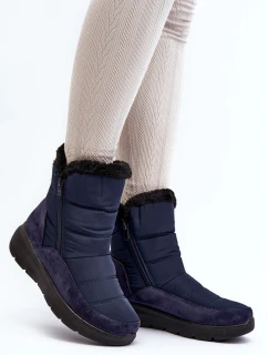 Dámské zimní boty s kožešinou modré Primose