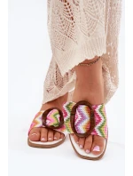 Dámské Ploché Pantofle S Dekorativní Přezkou Bílé Luwam