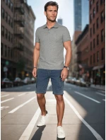 Pánská polokošile s nášivkou šedá FashionStreet PX0626