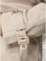 Dámský krátký elegantní kabát klasického střihu světle béžový FashionStreet NY0772