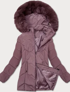 Fialová dámská zimní plus size bunda s kapucí S'west (B8300-71)