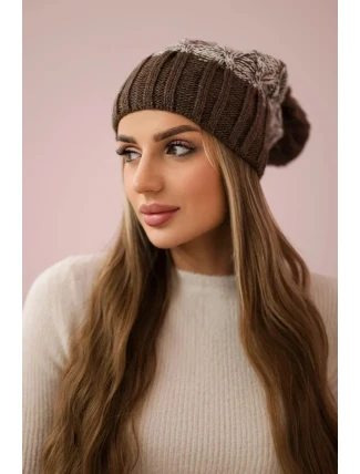 Milano fleecová čepice K203 ecru melange+mocca Milano fleecová čepice K203 ecru melange+mocca