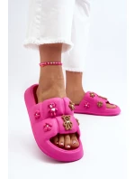Dámské pěnové pantofle s ozdobami Fuchsia Cambrina