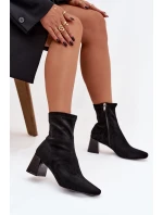 Dámské kotníkové boty na podpatku z eko semiše Olianne Dámské kotníkové boty na podpatku z eko semiše Olianne