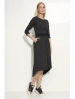 Dámské volnočasové šaty s volnou sukní grafitové - Šedá / 3XL - Makadamia Dámské volnočasové šaty s volnou sukní grafitové - Šedá / 3XL - Makadamia