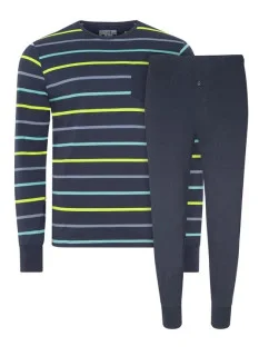 Pánské pyžamo 500008 498 tm.modrá/zelená - Jockey