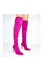 Dámské vysoké kozačky na jehlovém podpatku AX-123 Fuchsie - COMER