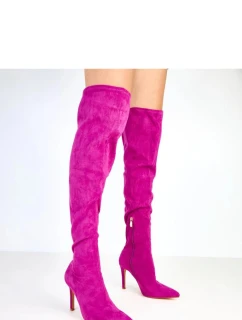 Dámské vysoké kozačky na jehlovém podpatku AX-123 Fuchsie - COMER