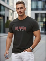Pánské bavlněné tričko s nápisem, černé, FashionStreet NX5136R Pánské bavlněné tričko s nápisem, černé, FashionStreet NX5136R