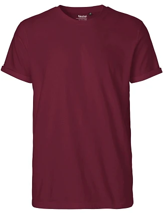 Neutral O 60012 Pánské bio tričko s ohrnutými rukávy 77.6012 bordeaux Neutral O 60012 Pánské bio tričko s ohrnutými rukávy 77.6012 bordeaux