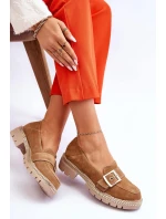 Módní semišové mokasíny tmavě béžové Eloisa