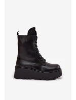 Kožené dámské kotníčková obuv s ozdobou zateplené černé Ulrika