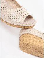 Jedinečné  sandály dámské hnědé na klínku