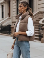 BEEWARM dámská vesta z ovčí kůže v barvě camel FashionStreet TY3800