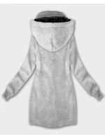 Světle šedá dámská mikina s kapucí a se stojáčkem LHD (AMG-171)