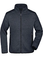 Daiber JN 762 Pánská pletená fleecová bunda 02.0762 dark grey melange/silver