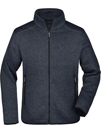 Daiber JN 762 Pánská pletená fleecová bunda 02.0762 dark grey melange/silver