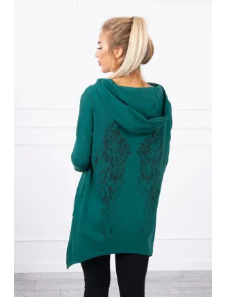 Mikina s potiskem křídel zelená