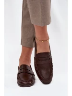 Dámské mokasíny z ekologické kůže hnědé Lilith
