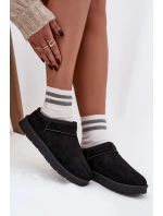 Dámské sněhule s teplým kožíškem černé Serenne