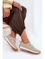 Dámské polobotky z přírodního semiše béžové Amela