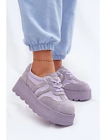 Semišové tenisky na platformě GOE TT2N4054 fialové