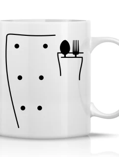 KUCHAŘ - klasický bílý keramický hrníček 300 ml