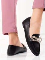 Krásné dámské černé mokasíny bez podpatku Krásné dámské černé mokasíny bez podpatku