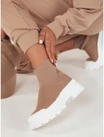 Dámské ponožkové boty ORCE beige FashionStreet ZY0471