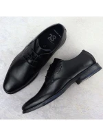 Pánské černé kožené společenské polobotky Bugatti SS153157