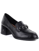 Dámské kožené boty na podpatku lord black Vinceza 18116